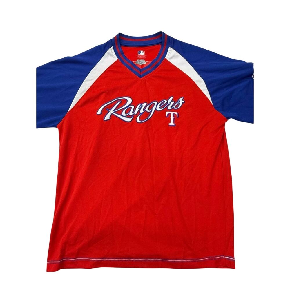 MLB Genuine Merchandise Red & Royal Blue Baseball Jersey Mens Large